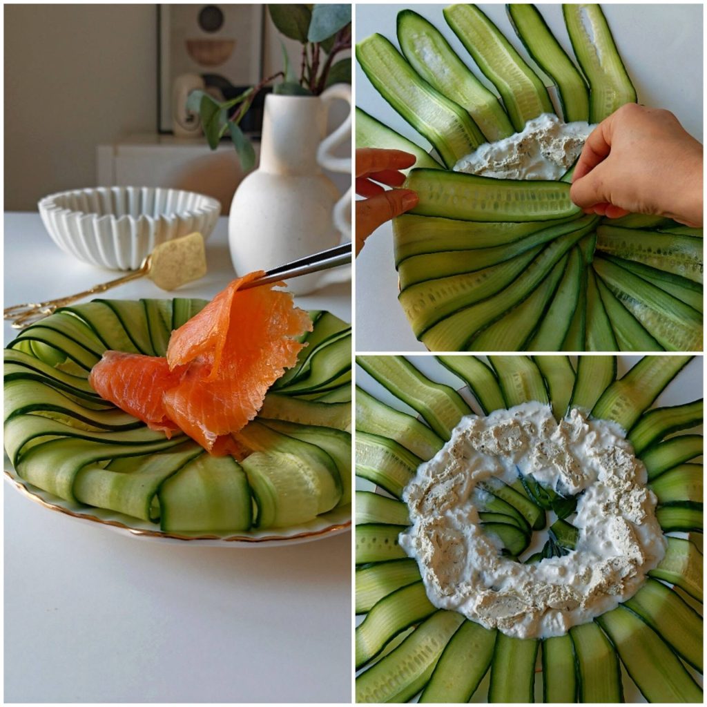 COURONNE CONCOMBRE STRACIATELLA SAUMON FUME 1